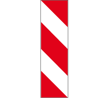 Baliza direcţională care indică ocolirea obstacolului prin dreapta