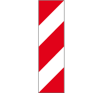 Baliza direcţională care indică ocolirea obstacolului prin stânga