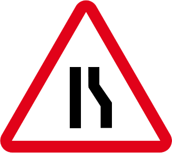 Drum îngustat pe partea dreaptă