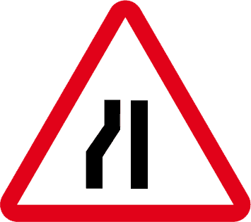 Drum îngustat pe partea stângă