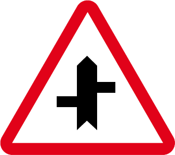 Intersecție cu un drum fără prioritate, decalate