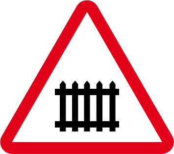 Trecere la nivel cu o cale ferată cu bariere sau semibariere