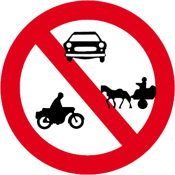 Accesul interzis autovehiculelor şi vehiculelor cu tracţiune animală