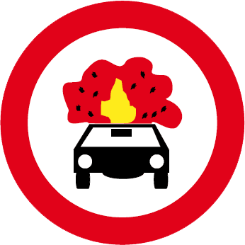 Accesul interzis vehiculelor care transportă substanţe explozive sau uşor inflamabile