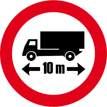 Accesul interzis autovehiculelor sau ansamblurilor de vehicule cu lungimea mai mare de ... m