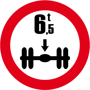 Accesul interzis vehiculelor cu masa mai mare de ... t pe osia simplă