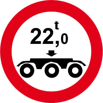 Accesul interzis vehiculelor cu masa pe osia triplă mai mare de ... t