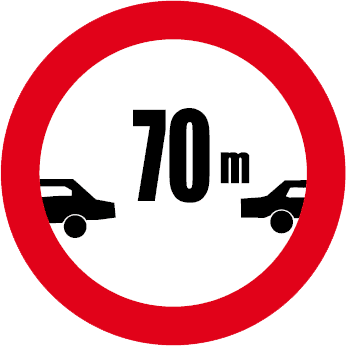 Interzis autovehiculelor de a circula fără a menţine între ele un interval de cel puţin ... m