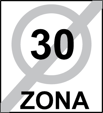 Sfârşitul zonei cu vitiza limitată la 30 km/h