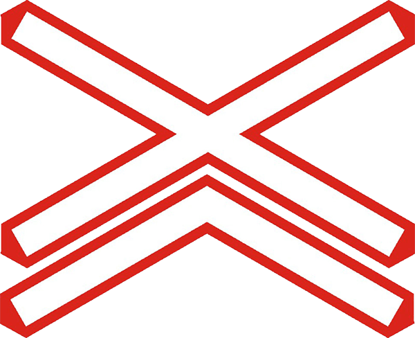 Trecere la nivel cu o cale ferată dublă, fără bariere