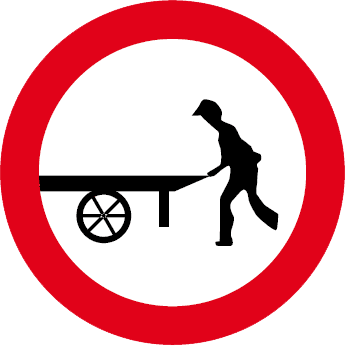 Accesul interzis vehiculelor împinse sau trase cu mâna