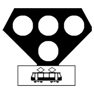 Semafor special pentru tramvaie