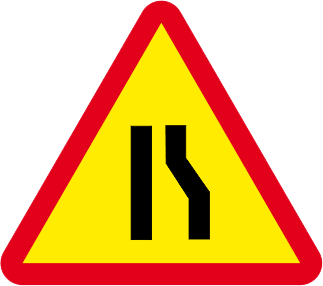 Drum îngustat pe partea dreaptă