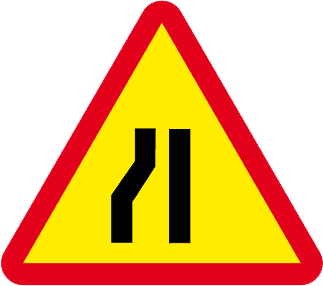 Drum îngustat pe partea stângă