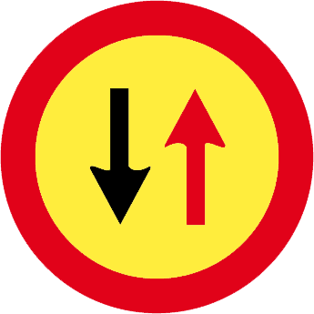 Prioritate pentru circualția din sens invers